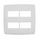 Placa Pial Plus+ Branca 4X4 - 2 Modulos + 2 Modulos Separados - 618514Bc