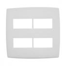 Placa Pial Plus+ Branca 4X4 - 2 Modulos + 2 Modulos Separados - 618514Bc