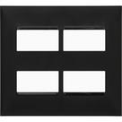 Placa Pial Plus+ Preta 4X4 - 2 Modulos + 2 Modulos Separados - 618514Pt