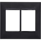 Placa Pial Plus+ Preta 4X4 (3+3 Horizontal) 618516Pt