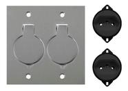 Placa Piso 4x4 Alumínio 2x Tomada Unha + 2 Tomada 10a