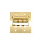 Placa Piso 4x4 Latão 3x Rj45 Unha