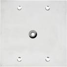 Placa Piso Inox 4X4 Com Furo Pi44F