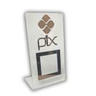 Placa Pix Para Pagamento QR Code Cristal - Kit 3 UNID COR:Cristal com Bronze