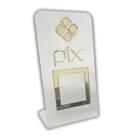 Placa Pix Para Pagamento QR Code Cristal - Kit 4 UNID COR:Cristal com Dourado