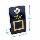 Placa Pix Para Pagamento QR Code Preta - Kit 5 UNID COR: Preto com Bronze