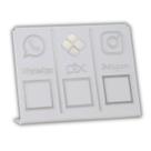 Placa Pix,Whats e Insta Para Pagamento QR Code Cor: Branco com Prata
