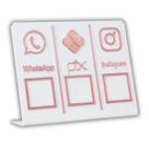 Placa Pix,Whats e Insta Para Pagamento QR Code Cor:Branco com Rosa