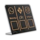Placa Pix,Whats e Insta Para Pagamento QR Code Cor: Preto com Bronze