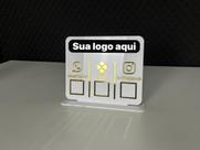Placa Pix, Whatsapp e Insta Acrílico personalizada com logo