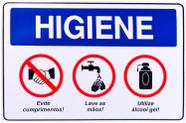 Placa Plástica Higiene Evite Comprimentos Lave Mãos Álcool Placa Plástica Higiene Evite Comprimentos Lave Mãos Álcool