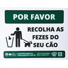 Placa "Por Favor - Recolha as Fezes do Seu Cão" em PVC 20x15cm