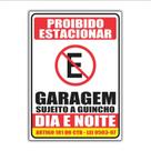 Placa Proibido Estacionar 18x25cm PVC Rígido Resistente para Sinalização Externa Durável