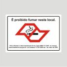 Placa Proibido Fumar 25 Cm X 17 Cm em PVC - Estado de São Paulo