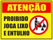 Placa Proibido Jogar Lixo e Entulho 40x30cm P063