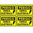 Placa PS-168 Perigo Cerca Elétrica Kit Com 4 0,80mm 10x15