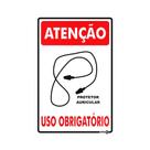 Placa PS-240 Atenção (Protetor Auricular) Uso Obrigatório 0,80mm 20x30