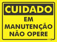 Placa PS-362 Cuidado em Manutenção Não Opere 0,80mm 15x20