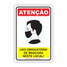 Placa PS Uso Obrigatório de Máscara neste recinto 20x30cm Placa PS Uso Obrigatório de Máscara neste recinto 20x30cm