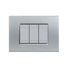 Placa Quadrada Living Light 4X2 3 Postos Tech - Bticino Placa Quadrada Living Light 4X2 3 Postos Tech - Bticino