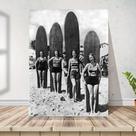 Placa Quadro Retrô Surf Girlpower Mulheres Pranchas 20x20cm