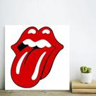 Placa Quadro Rolling Stones Logo Simbolo Lingua Mdf 30x30cm