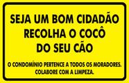 Placa Recolha Fezes Cão Condomínios Prédio - Ps 16x25 Cm
