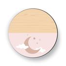 Placa Redonda Decorativo Meia Lua Rosa 30x30 Madeira Mdf Adesivado Placa Redonda Decorativo Meia Lua Rosa 30x30 Madeira Mdf Adesivado