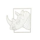 placa rinoceronte 3d decoração ambiente branco mdf 3mm