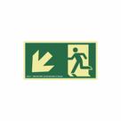 Placa Saída A Esquerda Seta Diagonal Para Baixo 15 X 30 - Sinalize