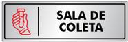 Placa SALA de COLETA - Sinalização - Portas / Paredes - em Alumínio de 25x8cm