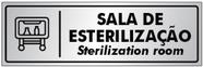 Placa SALA DE ESTERILIZAÇÃO e Inglês - Sinalização - Portas / Paredes - em Alumínio de 25x8cm Placa SALA DE ESTERILIZAÇÃO e Inglês - Sinalização - Portas / Paredes - em Alumínio de 25x8cm
