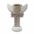 Placa Santo Anjo Decorativa Oração - Cruz de Mesa para Quarto e Batizado