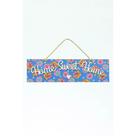 Placa Simples Home Sweet Home azul escuro