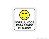 Placa Sinal.Pvc 15X15Cm Sorria Vc Esta Sendo Filmado 1404