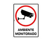 Placa Sinal.Pvc 15X20Cm Ambiente Monitorado Ref 1916
