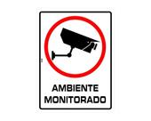 Placa Sinal.Pvc 15X20Cm Ambiente Monitorado Ref 1916