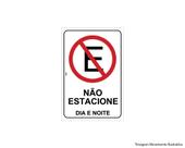 Placa Sinal.pvc 20x30cm Nao Estac. Dia E Noite Ref2288