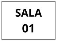 placa sinalização 1/2 oficio sala 01 mdf natural