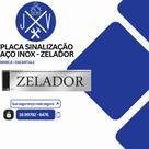 Placa Sinalização Aço Inox - Zelador