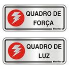 Placa Sinalizacao Aluminio 06X15 ''Quadro Forca Luz'' 2 Pecas 120Al