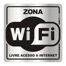 Placa Sinalização Alumínio Autoadesiva Zona Wi Fi Internet Placa Sinalização Alumínio Autoadesiva Zona Wi Fi Internet