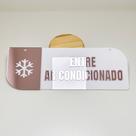 Placa sinalização ar condicionado acrílico espelhado rose Placa sinalização ar condicionado acrílico espelhado rose