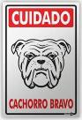 Placa Sinalização - Cuidado Cão Bravo