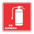 Placa sinalização extintor com po quimico