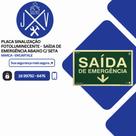 Placa Sinalização Fotoluminescente - Saída de Emergência Abaixo c/ Seta