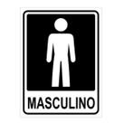 Placa Sinalização Masculino Preto 20x15 Placa Sinalização Masculino Preto 20x15
