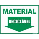 Placa Sinalizacao Poliestireno 15X20 ''Material Reciclável'' 200Bl