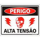 Placa Sinalizacao Poliestireno 15X20 ''Perigo Alta Tensao'' 220Be