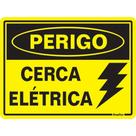 Placa Sinalizacao Poliestireno 15X20 ''Perigo Cerca Eletrica'' 220Bs